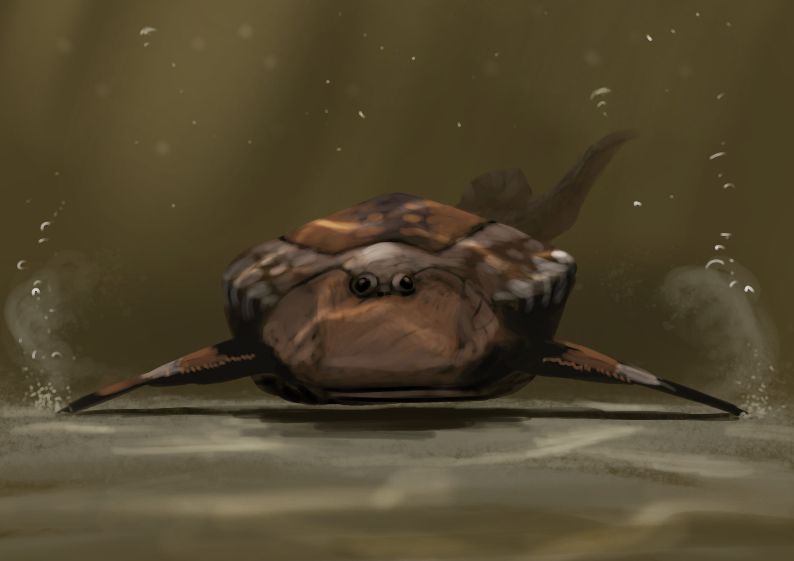 Bothriolepis Paleostream Paleoart by Peter Nickolaus
