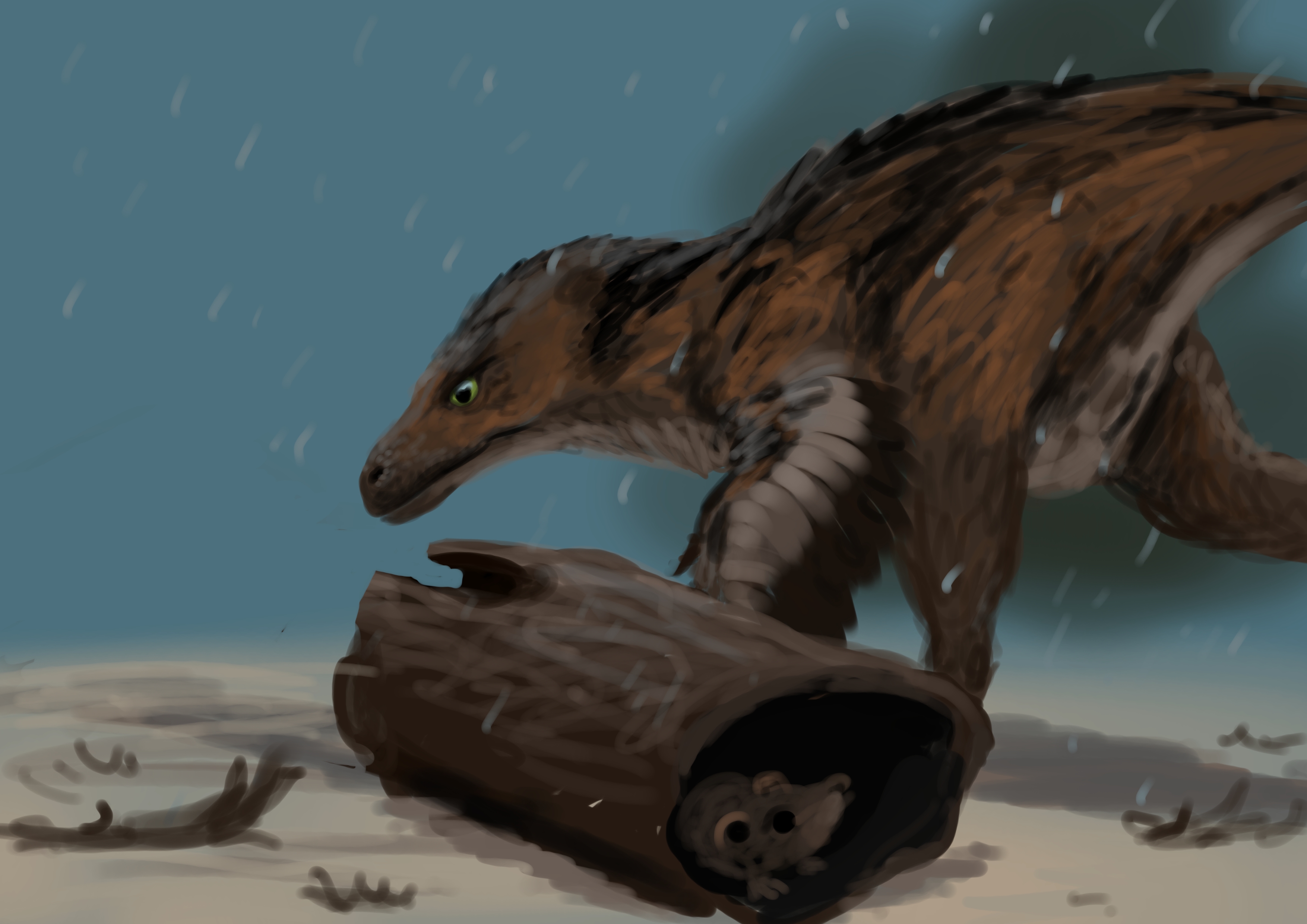 Dromaeosaurus Paleostream Paleoart by Peter Nickolaus