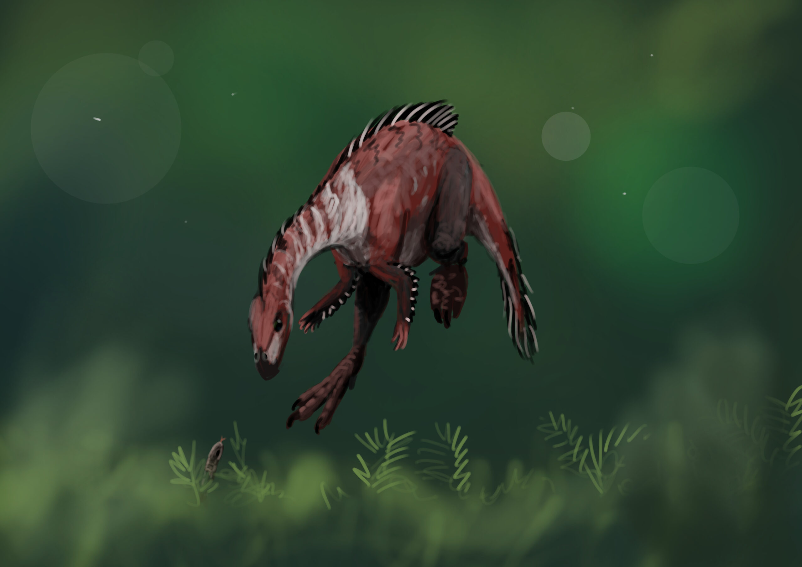 Mahuidacursor Paleostream Paleoart by Peter Nickolaus