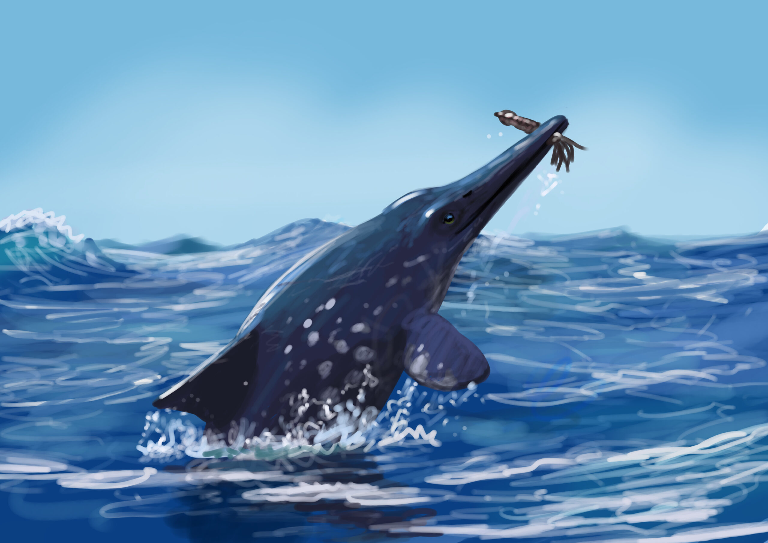 Ophthalmosaurus Paleostream Paleoart by Peter Nickolaus