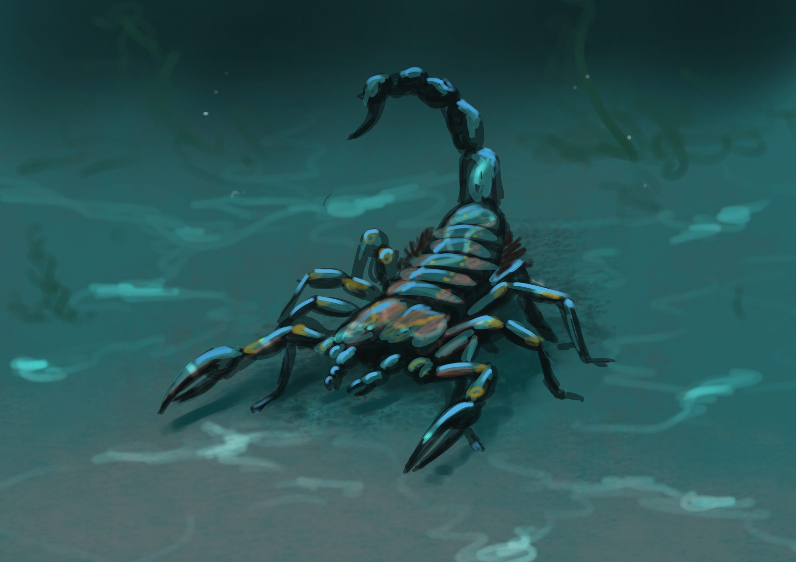 Brontoscorpio Paleostream Paleoart by Peter Nickolaus